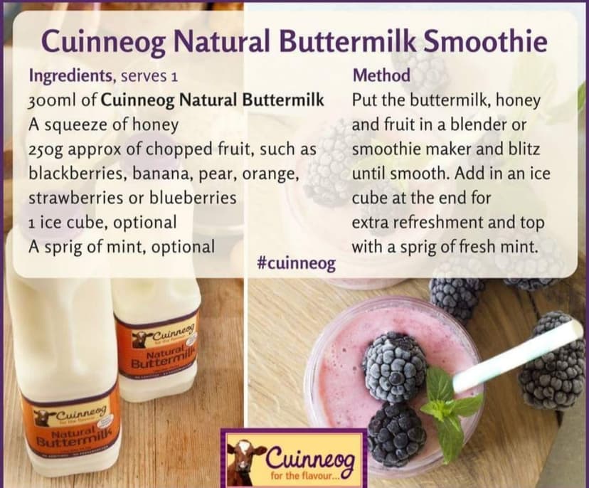 Natural Buttermilk Smoothie recipe card
